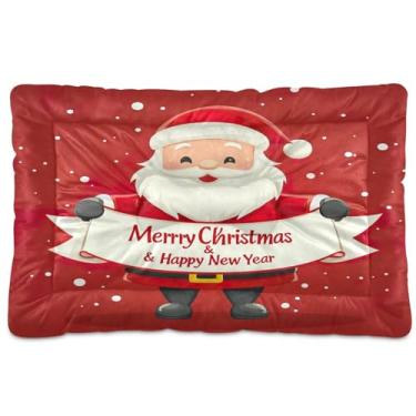 Imagem de SEHANY Cama de Natal para cães e gatos com fundo antiderrapante, cama de canil, colchão macio para animais de estimação, lavável, para cães pequenos, médios e grandes, gatos, 91 x 61 cm