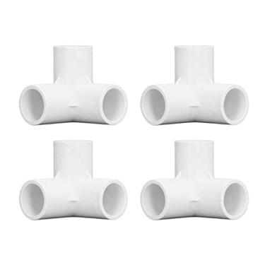 Imagem de FTVOGUE Acessórios para Tubos de 3 Vias, Conector de Tubo de PVC Com Acessórios Em T de 10 Unidades, Conector de Canto de ângulo Reto de Plástico PVC, Diâmetro Interno de 20 Mm, para de água, (Branco)