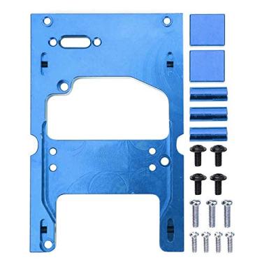 Imagem de Cuofyunl para wpl 1:16 rc carro metal direção motor servo fixação base suporte de montagem (Azul)