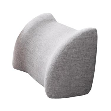 Imagem de OIIBWQ Almofada de apoio lombar ergonômica e confortável em esponja para uso em poltronas reclináveis, carros, sofás e poltronas de trabalho, Cinza Claro