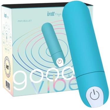 Imagem de Intt Mini Bullet Vibrador Feminino com 10 Modos de Vibração, Recarregável USB, Silicone ABS Cirúrgico, Silencioso, Rosa e Azul