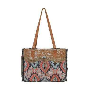 Imagem de Myra Bag Bolsa feminina Western Canvas Tote – Bolsa de ombro de algodão e couro reciclado, Orquídea Petite, Large