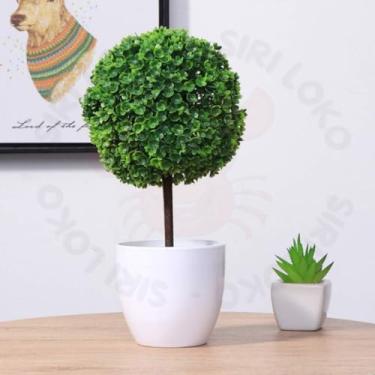 Imagem de Genérico, Mini Árvore Artificial Bonsai Bola de Neve – Decoração Elegante Beleza, Equilíbrio e Sofisticação