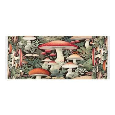 Imagem de Wassud Capas de lavadora e secadora de cogumelos e vegetação, protetor de lavadora com sacos de armazenamento, capa de geladeira à prova de poeira com bolsos para lavanderia doméstica, cozinha, 120 x