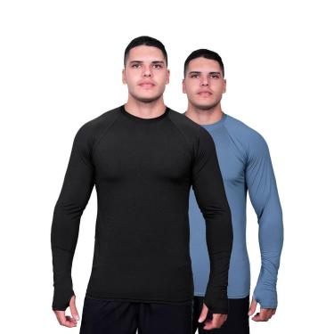 Imagem de Kit 2 Camisa Proteção Uv Térmica Solar Segunda Pele Dry-Masculino
