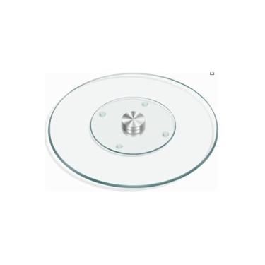 Imagem de Prato Giratório para Confeitagem, Vidro e Metal, 30cm Diâmetro, Transparente, Base Giratória, Redondo, 840g