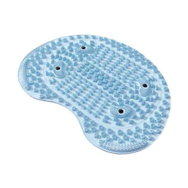 Imagem de harayaa Tapete de massagem para os pés, dobrável, com acupressão, ideal para massagem dos dedos ao caminhar, para uso externo, no banheiro ou no escritório, Azul