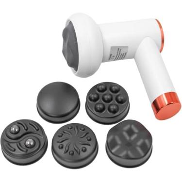Imagem de Massageador Elétrico Muscular Corporal Recarregável USB 5 em 1 com 6 Níveis de Intensidade e 5 Cabeças Intercambiáveis – Alívio de Dores, Relaxamento e Recuperação Muscular