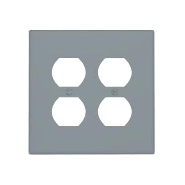 Imagem de WUYOCHA Capas decorativas cinza para interruptor de luz de 2 gangs, placas de parede duplas duplas para tomadas elétricas, capas de placa de interruptor para quarto, cozinha, decoração de casa