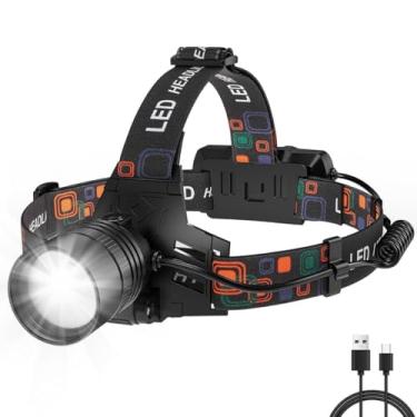 Imagem de Lanterna de Cabeça LED Recarregável com Zoom AJustável, Sensor de Acionamento e 2 Baterias 3000mAh – Alta Potência para Camping e Trilhas [VALUANCE]