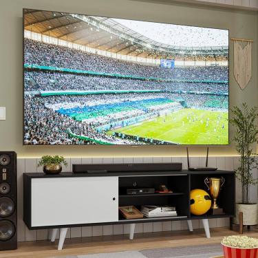 Imagem de Rack para TV até 80 Polegadas 160cm com Pés Preto/Branco Torino Madesa