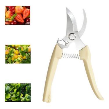 Imagem de Tesoura Alicate Poda Jardim Galhos Folhas E Plantas Creme - Generico