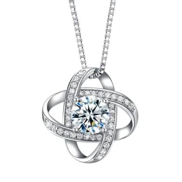 Imagem de Colar de diamante de 1 quilate para mulheres, pingente de diamante solitário, joia feminina, caixa de presente incluída