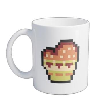 Imagem de Caneca Xícara de Café Porcelana 300ml Com Desenho Arte De Pixel De Luva