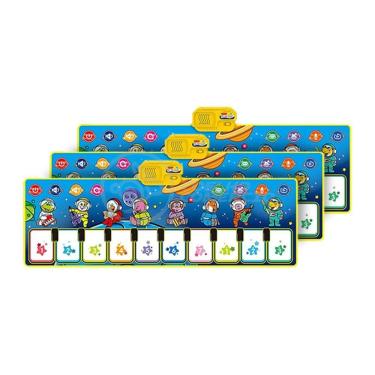 Imagem de Kit 3 Un Piano Music Tapete Musical 10 Teclas Touch azul