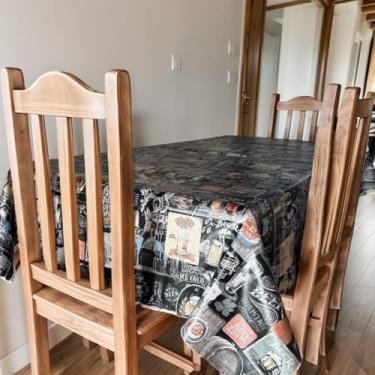 Imagem de Toalha de Mesa Plástica Térmica PVC 4 Lugares 1,40 x 1,40m Churrasco