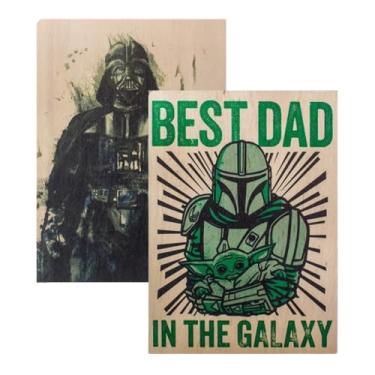 Imagem de Kit 2 Quadros Decorativos Geek Love Aromas | Placas Decorativas com Frase Best Dad In The Galaxy para Decoração de Casa