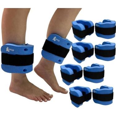 Imagem de Kit 5 Pares Caneleiras Hidroginástica EVA 3 à 4kg DF1100 Azul Dafoca S
