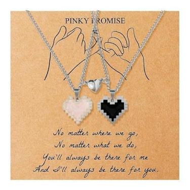 Imagem de Colar de casal combinando com coração para ele, aniversário, Natal, casamento, joias, presente para casais, Medium, Latão, Sem Pedra Preciosa