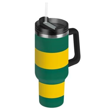 Imagem de Copo de 850 g com alça copos de aço inoxidável com tampa e canudos, garrafa de água isolada a vácuo, caneca de café quente para carro, bandeira do Togo