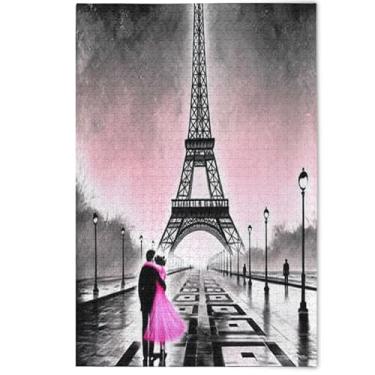 Imagem de Quebra-cabeça vintage preto dos namorados 500 peças para adultos impressão de arte animal fofo quebra-cabeças difíceis divertidos presentes de elefantes brancos, 500 peças, 52 x 37,8 cm