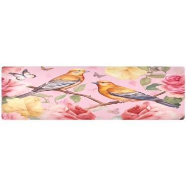 Imagem de Trivet de panela quente Birds and Roses, tapete de tripé resistente ao calor, acessórios de mesa de cozinha