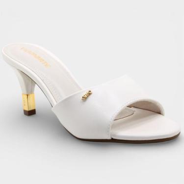 Imagem de Tamanco Via Marte Salto Fino Detalhe Feminino - Branco, 36