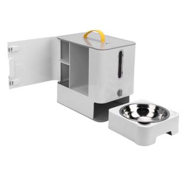 Imagem de Zhjvihx Distribuidor Automático de Comida para Cães e Gatos, Grande Capacidade, Armazenamento Espaçoso, Alimentador Automático Cronometrado para Animais de Estimação Com Tecnologia de (Cinza)