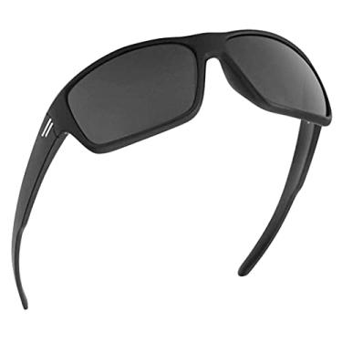 Imagem de TOROE Óculos de sol esportivos Eyewear Field Wrap Around com lentes polarizadas de policarbonato, armação TR90 leve, Preto fosco | Emblema branco, Standard Size