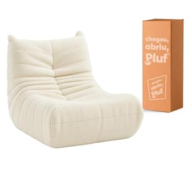 Imagem de Sofá de Chão Preguiçoso, Poltrona Puff Retro Modular, Cadeira Bean Bag, Espreguiçadeira de Espuma, Viscoelástica para Sala de Estar, Quarto, Escritório, Bege