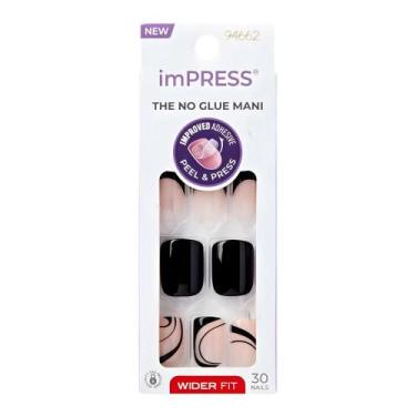 Imagem de Unhas Postiças imPress Kiss Ny Wider Fit Black Dress IMW04 - KISS NEW 