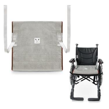 Imagem de WASHINBED Almofada de assento unidirecional para cadeira de rodas - 43 x 43 cm antiderrapante para prevenção de quedas para idosos, cadeiras de rodas, cadeiras e assentos de carro - opção de alça