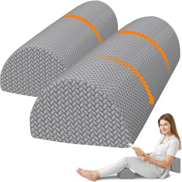 Imagem de Almofada de joelho grande para pessoas que dormem de lado, almofada de espuma viscoelástica meia lua para pernas, design ergonômico, almofada de elevação de cunha para dormir de lado e de trás