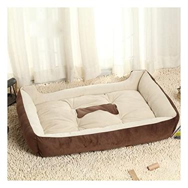 Imagem de Cama para cachorro, cama de gato, cama para animais de estimação, sofá-cama, saco de dormir, cama retangular de pelúcia para filhotes de cachorro (marrom C) (marrom E)