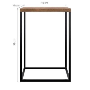 Imagem de Mesa de Apoio Quadrada Lateral Estilo Industrial - Ruffino Designer