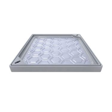 Imagem de Tampão Simples Com Rebaixo Passagem Inspeção Cinza 30x30cm