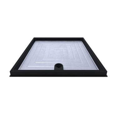 Imagem de Tampão Articulado C Rebaixo Passagem Inspeção Preto 60x60cm