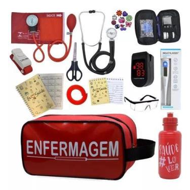 Imagem de Kit Enfermagem Aparelho Pressão Esteto Necessaire Completa - PREMIUM, 
