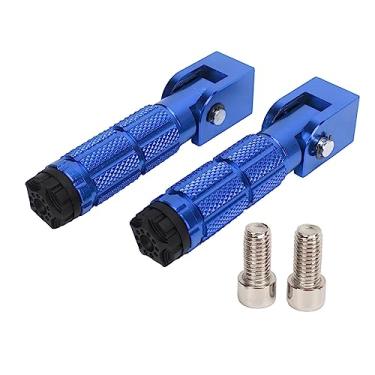 Imagem de Generic 2 Pçs Motocicleta Antiderrapante Dobrável pé Pegs Durável Liga de Alumínio Seguro e Confortável para Bicicletas Atv Utv Ir Kart (Azul)