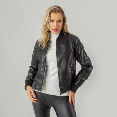 Imagem de Jaqueta susie bomber couro feminino - Susie Modas, Preto, M