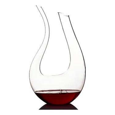 Imagem de Decantador de Vinho de Cristal 1500ml – Design U com Aerador, Luxo Ideal para Vinhos Tintos e Jantares Especiais em Casa