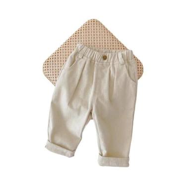 Imagem de Crianças calças outono primavera casual algodão lona calças moda crian