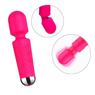 Imagem de Massageador Elétrico Portátil Varinha, Preto, Super Flexível 360°, Motor Ajustável, Digitação de Frequência Variável, USB Recarregável (Rosa)