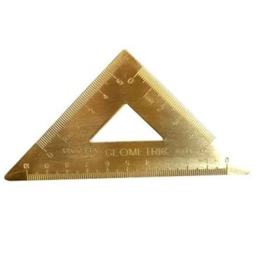 Imagem de Triângulo 12 cm 15 cm ferramenta de medição sutiãs pintura vintage transferidor régua de metal (ângulo reto)
