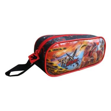 Imagem de Estojo Escolar T-rex Attack Preto E Vermelho