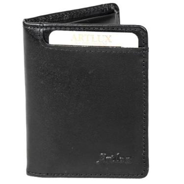 Imagem de Carteira Slim Unissex em Couro Artlux 994, Preto