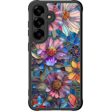 Imagem de DEENAKIN Capa fofa para Samsung Galaxy S25 Plus, capa rígida floral estética, compatível com Magsafe, capa protetora fina retrô moderna exclusiva para mulheres e meninas, flores vibrantes definidas