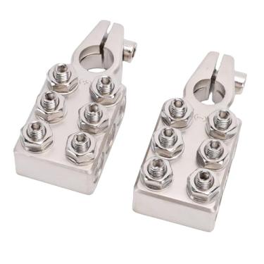 Imagem de Brrnoo Conectores de Terminal de Bateria de 12 Vias, Liga de Zinco, 6 Furos, 12 Pinos, Design Misto para Poste Cônico SAE DIN EN, Com Ampla Compatibilidade para Carros, Caminhões,