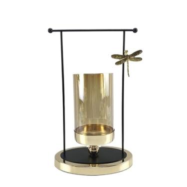 Imagem de Castiçal de vidro estilo europeu ornamentos de castiçal suporte de vela para casa suporte de vela para jantar aromaterapia suporte de vela (B)