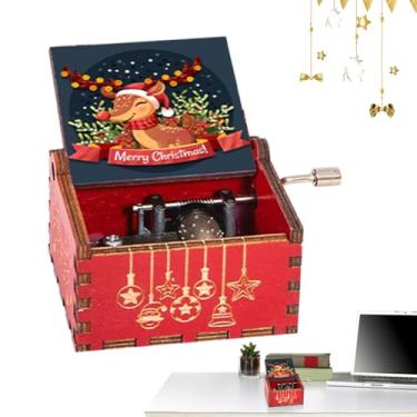 Imagem de Caixa de música pequena | Caixa musical clássica de entalhada com manivela | de música de, adequada para aniversário, Natal, ação de graças, lembrança do das mães